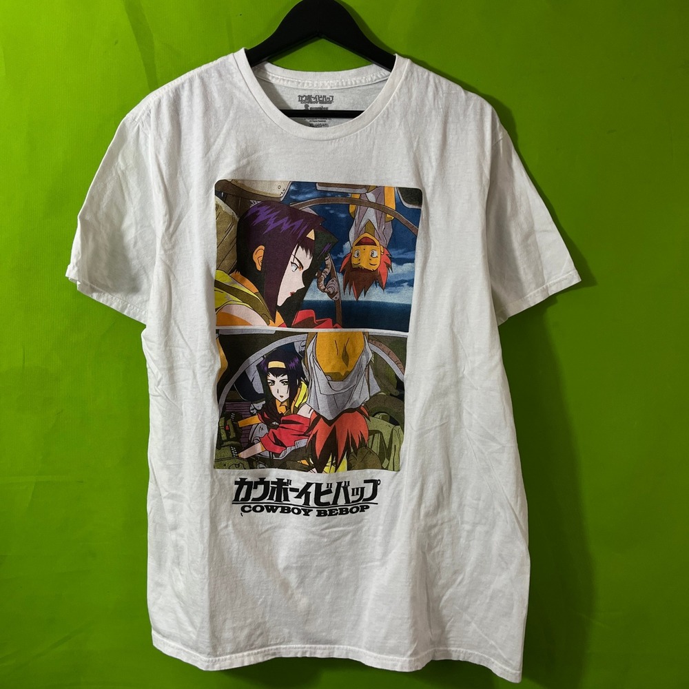 Large Cowboy Bebop Faye Valentine Edward Anime Graphic T-Shirt White